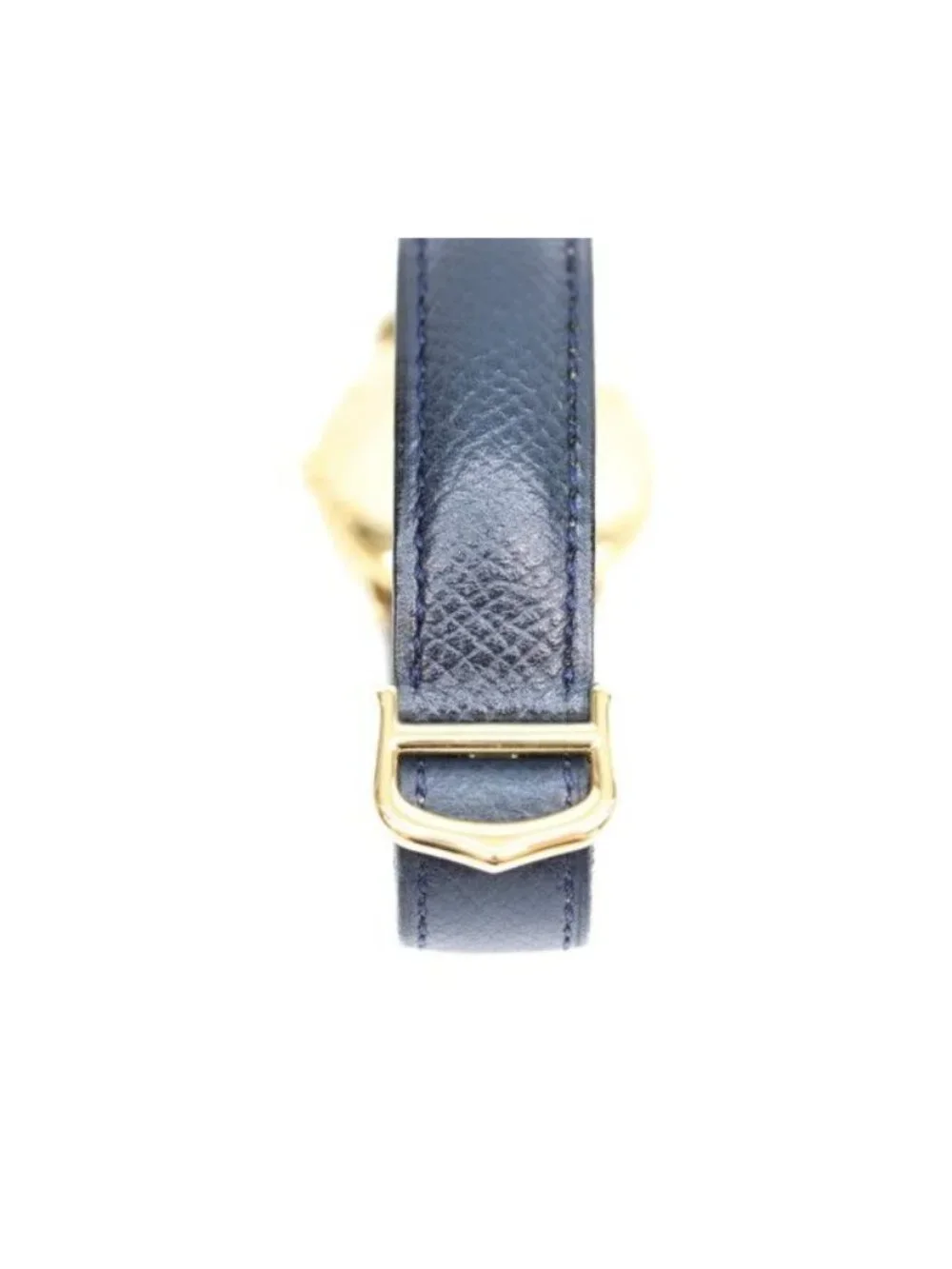Cartier 925 Must Ronde LM Vermeil Date Ivory Roman Dial Leather Quartz